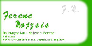 ferenc mojzsis business card